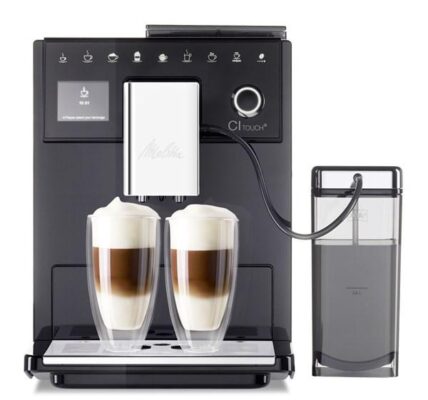 Espresso Melitta CI Touch Černé čierne… Plně automatický kávovar, vyjímatelný mléčný systém s externí nádobou na mléko, dvoukomorový zásobník na káv