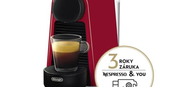 Espresso DeLonghi Nespresso Essenza Mini EN85.R červen… Kávovar na kapsle tlak 19bar, připraven k použití za 25 vteřin, funkce FLOW STOP: automatick