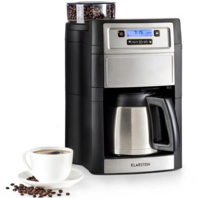 Kávovar Klarstein Aromatica II Therm strieborn… LCD displej, mlýnek na zrnkovou kávu, časovač, filtr podle vlastního výběru: možné použití s papírov