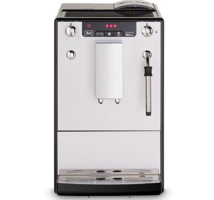 Espresso Melitta Solo & Milk Stříbrné strieborn… Malý plně automatický kávovar, pouze 20cm široký, parní tryska na výrobu mléčné pěny a horkého mlék