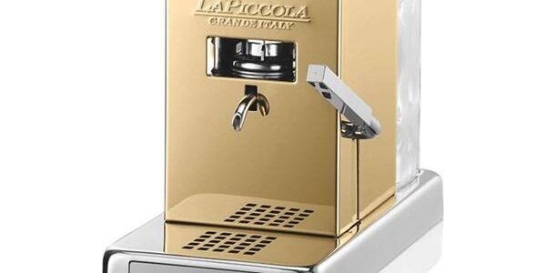 Espresso La Piccola Piccola Gold zlat… Príkon 500W, tlak 15 bar, pre ESE pody 44mm, nádoba 1L, nerezová oceľ, bezpečnostný termostat.