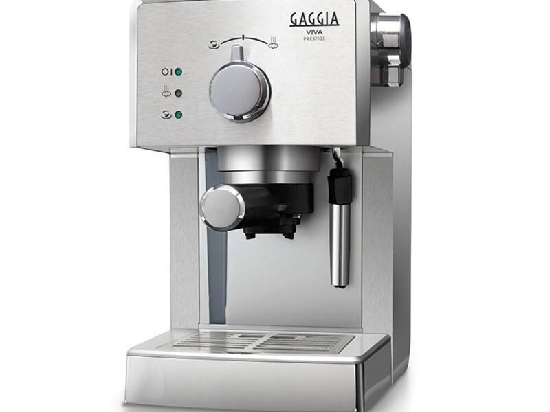 Espresso Gaggia Viva Prestige nerez/ocel… Parní tryska otočná v úhlu 180°, Rychlá pára, Ohřevná plocha šálků, Možnost výdeje 2 káv současně
