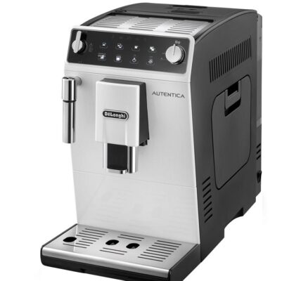 Espresso DeLonghi Autentica Etam29.513.WB čierne/biele… Šířka pouhých 19,5 cm, intuitivní ovládací panel, tryska pro napěnění mléka, tichý mlýnek.