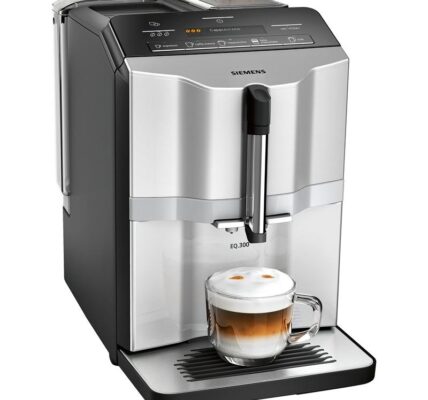 Espresso Siemens EQ.300 Ti353201rw strieborn… Tlak čerpadla 15 bar, iAroma System, coffeeDirect, aromaPlus, keramický mlýnek, textový displej.