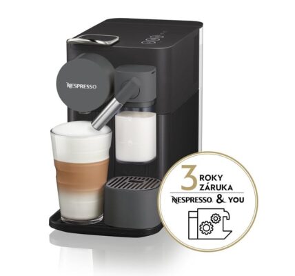 Espresso DeLonghi Nespresso Lattissima One EN500.B čierne… Patentovaný „Cappuccino systém“, vysoký tlak 19 barů, kompaktní mléčná karafa.