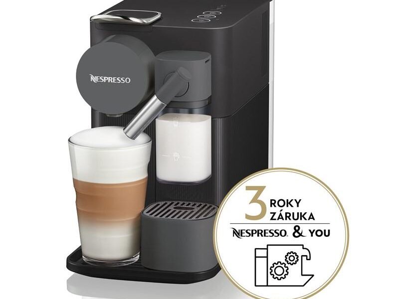 Espresso DeLonghi Nespresso Lattissima One EN500.B čierne… Patentovaný „Cappuccino systém“, vysoký tlak 19 barů, kompaktní mléčná karafa.