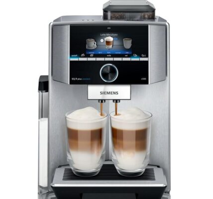 Espresso Siemens Ti9553x1rw nerez… 19 bar, Home Connect, sensoFlow, aromaDouble Shot, mód „barrista“, velký barevný TFT displej, tichý keramický mlý