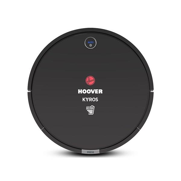 Robotický vysávač Hoover Kyros RBT001 011 čierny… Infra červený paprsek, 90 min doba provozu, LED displej, LION baterie, 4 programy, senzor prachu.