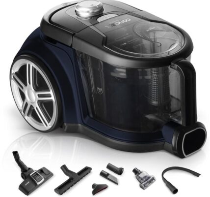 Podlahový vysávač Concept Radical VP5241 modr… Stálý sací výkon, extra tichý 72 dB, HEPA filtr 13, extra dlouhá štěrbinová hubice CAR, malý turbokar