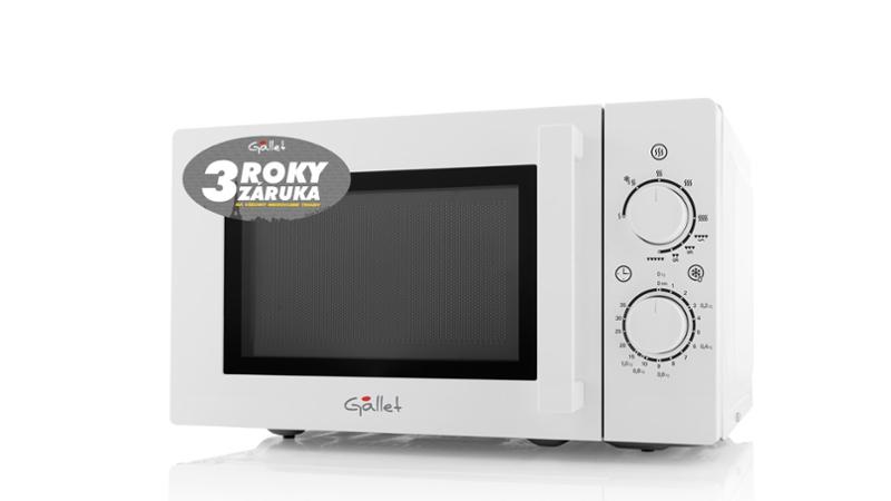 Mikrovlnná rúra Gallet Fmomg200w biela… Mikrovlnná rúra s grilom Gallet je jednoduchá mikrovlnná rúra s mechanickým ovládaním doby varenia a výkonu.