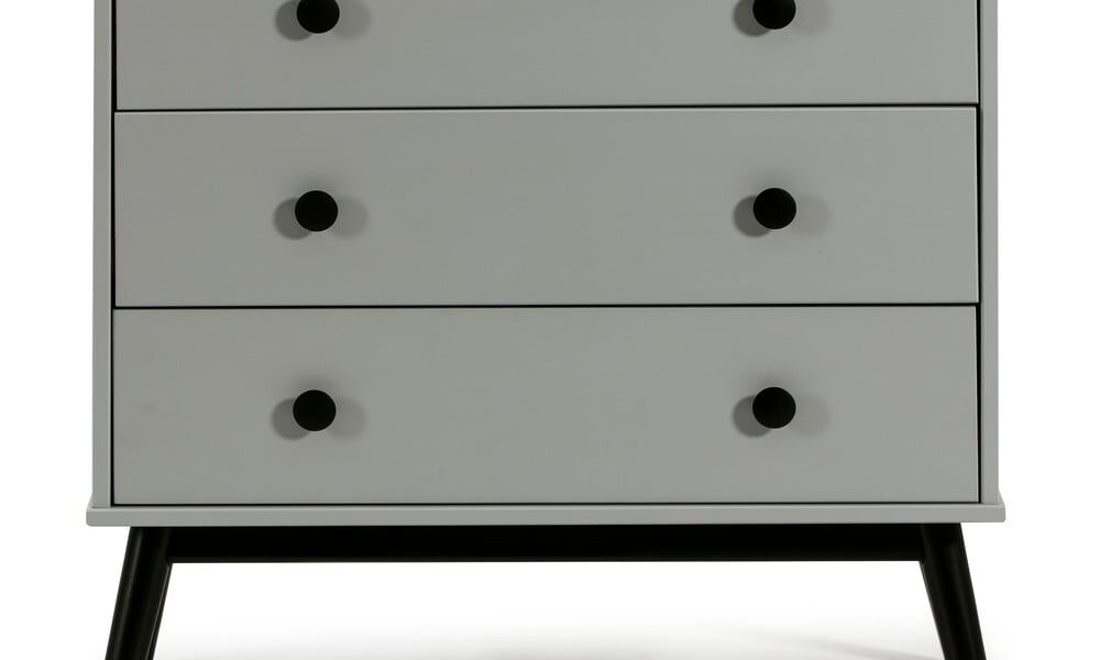 Sivá komoda so zásuvkami Marckeric Clem, 80 × 82 cm