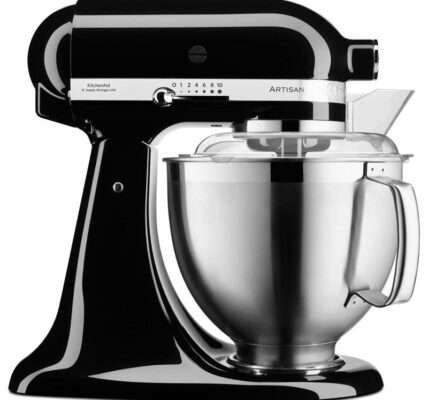 Kuchynský robot KitchenAid Artisan 5Ksm185pseob čierny… Tichý a výkonný 300 W motor s  deseti rychlostmi od 58 do 220 ot/min a přímým pohonem, celok