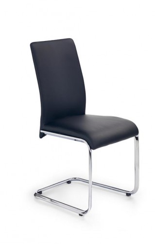 Jedálenská stolička Emilio (eko koža čierna,ocel) – II. akosť