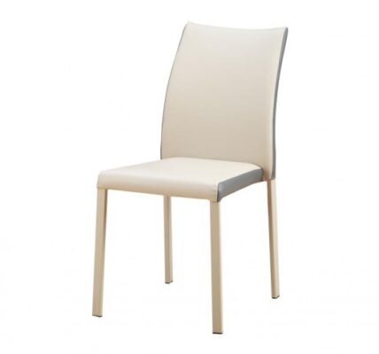 Jedálenská stolička K182 (eko koža béžová,sivá,ocel) – II. akosť