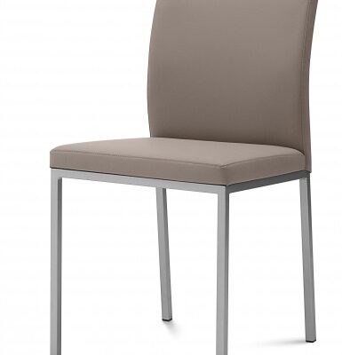 Jedálenská stolička Miro (saténový hliník,taupe B14) – II. akosť