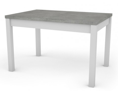 Jedálenský stôl Adam 120×80 cm, biely/betón, rozkladacia