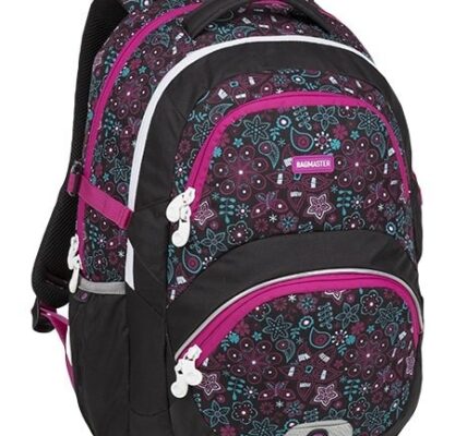 Bagmaster Školní batoh THEORY 9 B BLACK/PINK/GREEN 24 l