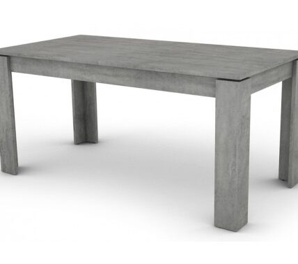 Jedálenský stôl Inter 160×80 cm, šedý betón, rozkladacia