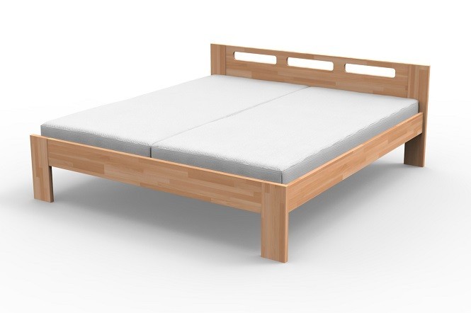Rám postele Augusta, 160×200, masív buk, prírodný lak