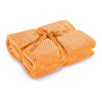 Oranžová deka z mikrovlákna DecoKing Henry, 170 x 210 cm