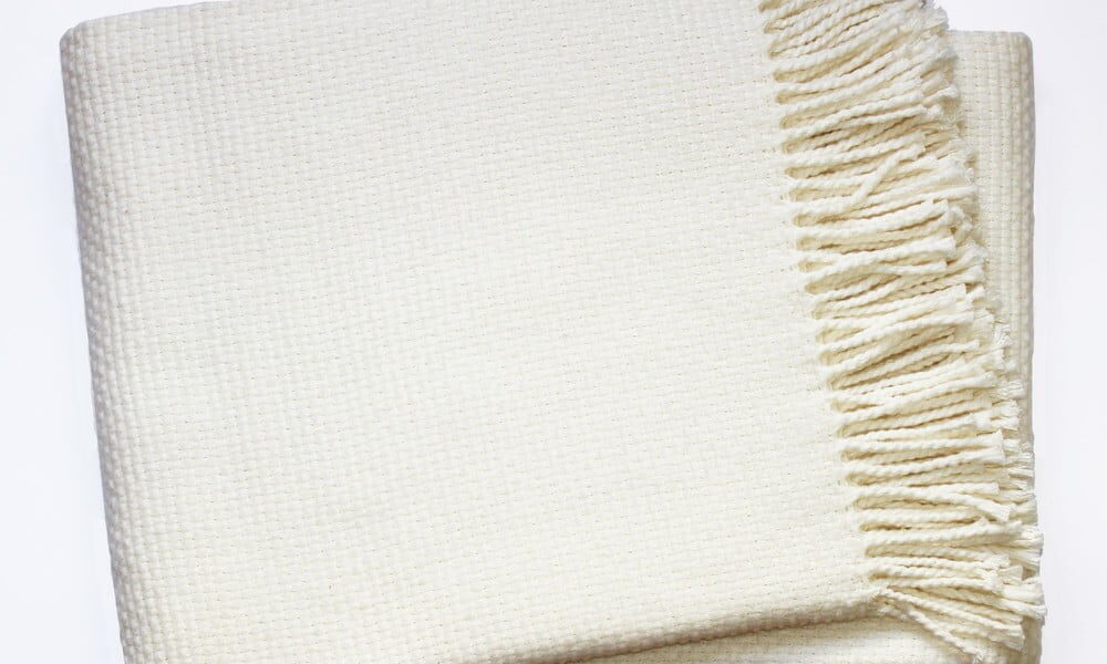 Krémovobiela deka s podielom bavlny Euromant Zen, 140 x 180 cm