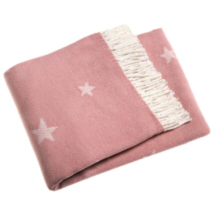 Ružová deka s podielom bavlny Euromant Stars, 140 x 180 cm