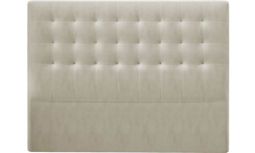 Béžové čelo postele so zamatovým poťahom Windsor & Co Sofas Athena, 140 × 120 cm