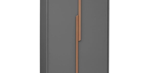 Tmavosivá detská šatníková skriňa Pinio Snap, 98,5 × 195 cm