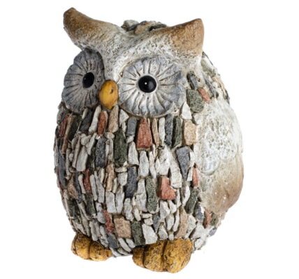 Záhradná dekorácia Dakls Garden Deco Owl With Stones, výška 22 cm
