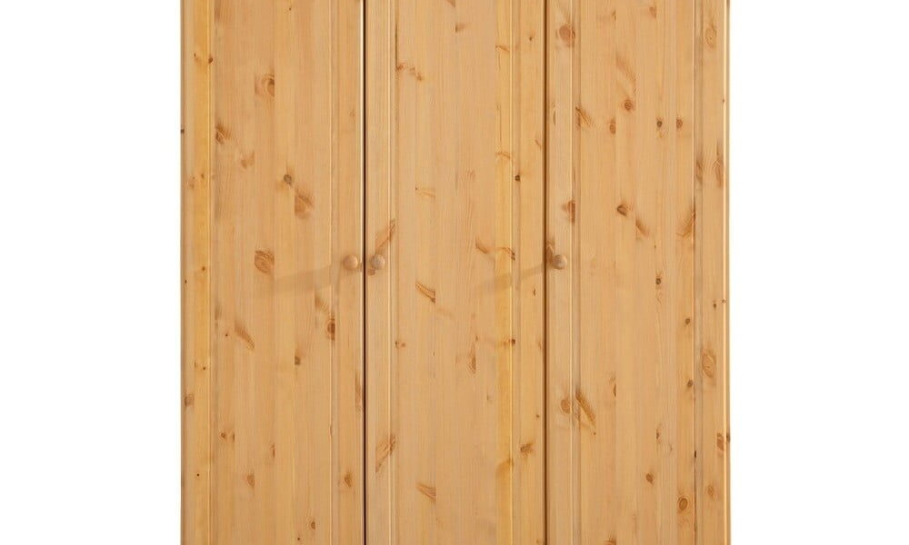 Trojdverová šatníková skriňa z masívneho borovicového dreva Støraa Amanda