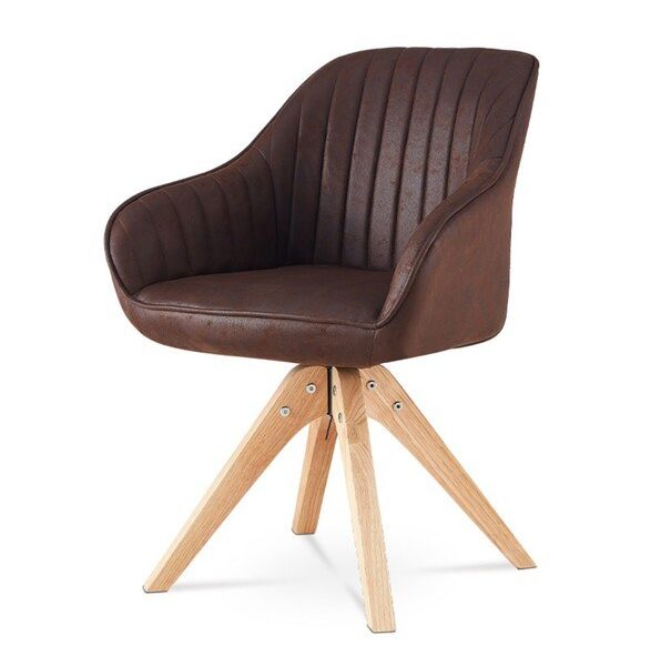 Sconto Jedálenská stolička CHIP hnedá syntetická koža/kaučukovník