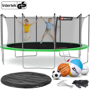 Trampolína Hop-Sport 16ft (488cm) s vnútornou ochrannou sieťou zelená