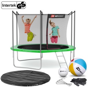 Trampolína Hop-Sport 10ft (305cm) s vnútornou ochrannou sieťou – zelená