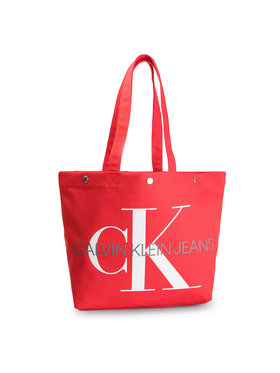 Calvin Klein Jeans Kabelka Canvas Utility Ew Bottom Tote M K60K605310 Červená