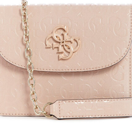 Guess Dámska crossbody kabelka Chic Shine Mini Crossbody Flap HWSG77 46780 blush-bls