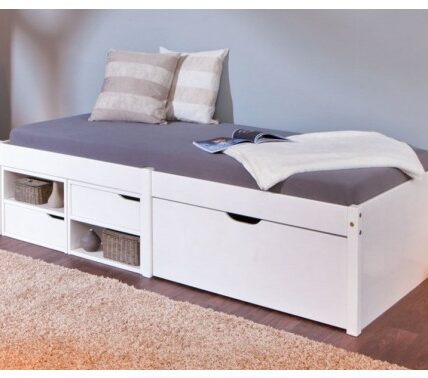 Úložná posteľ Farum 90×200 cm, bielenie borovica