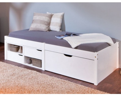 Úložná posteľ Farum 90×200 cm, bielenie borovica