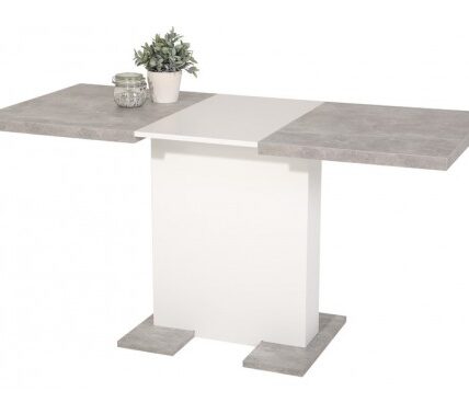 Jedálenský stôl Britt 110×69 cm, šedý betón/biely