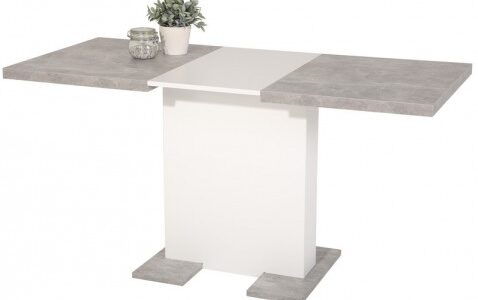 Jedálenský stôl Britt 110×69 cm, šedý betón/biely