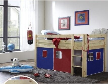 SM detská vyvýšená posteľ 1 – modro červená