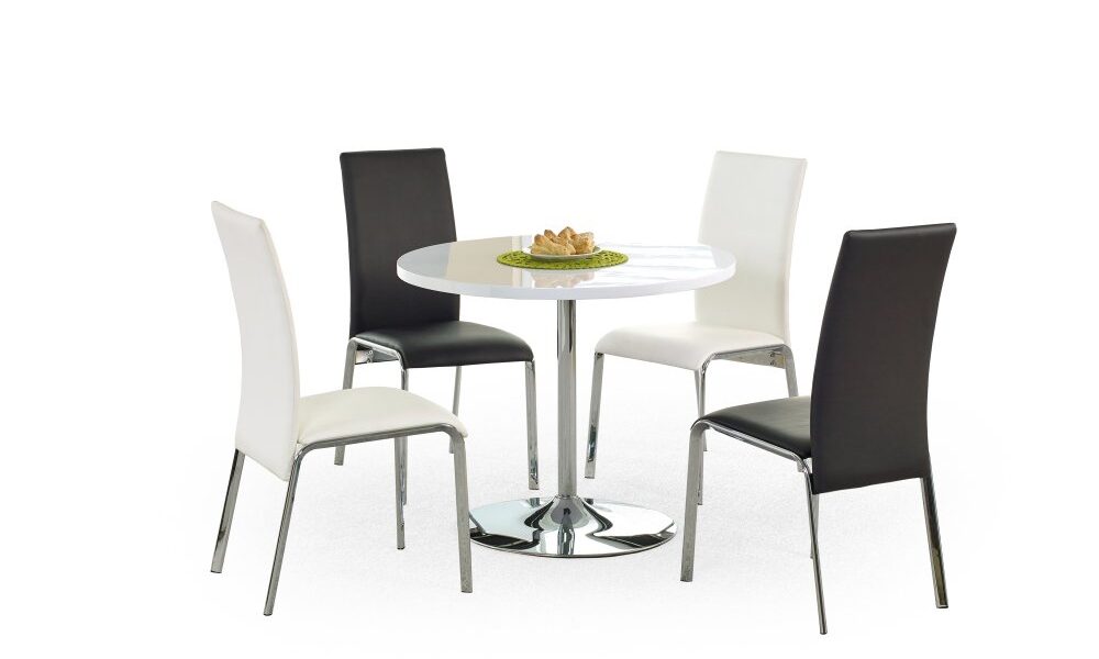 Okrúhly jedálenský stôl OMAR biela / chróm