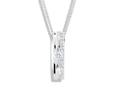 Modesi Trblietavý náhrdelník so zirkónmi M46022 (retiazka, prívesok)