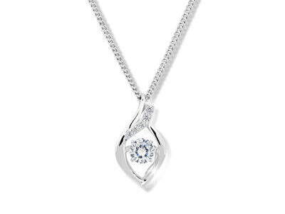 Modesi Nádherný náhrdelník s kryštálom a zirkónmi M43066 (retiazka, prívesok)