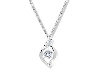 Modesi Nádherný náhrdelník s kryštálom a zirkónmi M43066 (retiazka, prívesok)