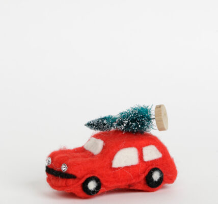 Červená vianočná dekorácia Sass & Belle Car