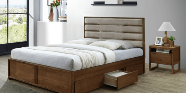 Manželská posteľ BETRA orech / béžová 180 x 200 cm
