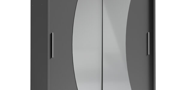 Vešiaková skriňa s posuvnými dverami BIRGAMO TYP 2 tmavo sivá grafit