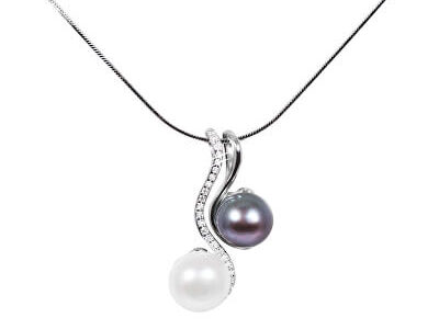 JwL Luxury Pearls Perlový náhrdelník 3v1 JL0540 (retiazka, prívesok, prívesok)
