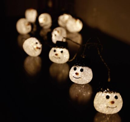 Vonkajšia vianočná reťaz Polarlite, 10 LED, 12.7m, snehuliak