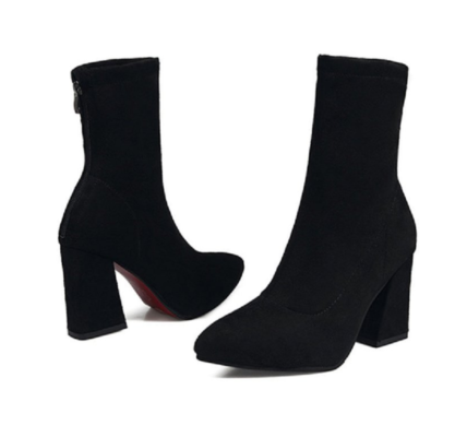 Štýlové dámske členkové topánky – Čierne Veľkosť: 36